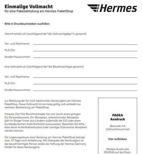 hermes paket abholen vollmacht ausweis|hermes vollmacht formular pdf.